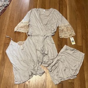 3 piece light grey night set